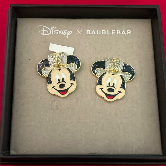 Disney Bauble bar Mickey hat new years earrings NIB - Picture 1 of 6
